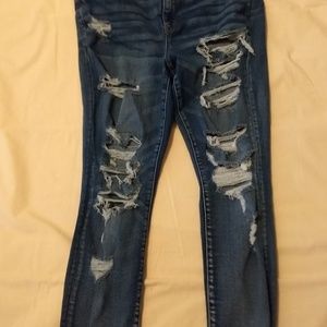 American Eagle destroyed highwasted jeggings